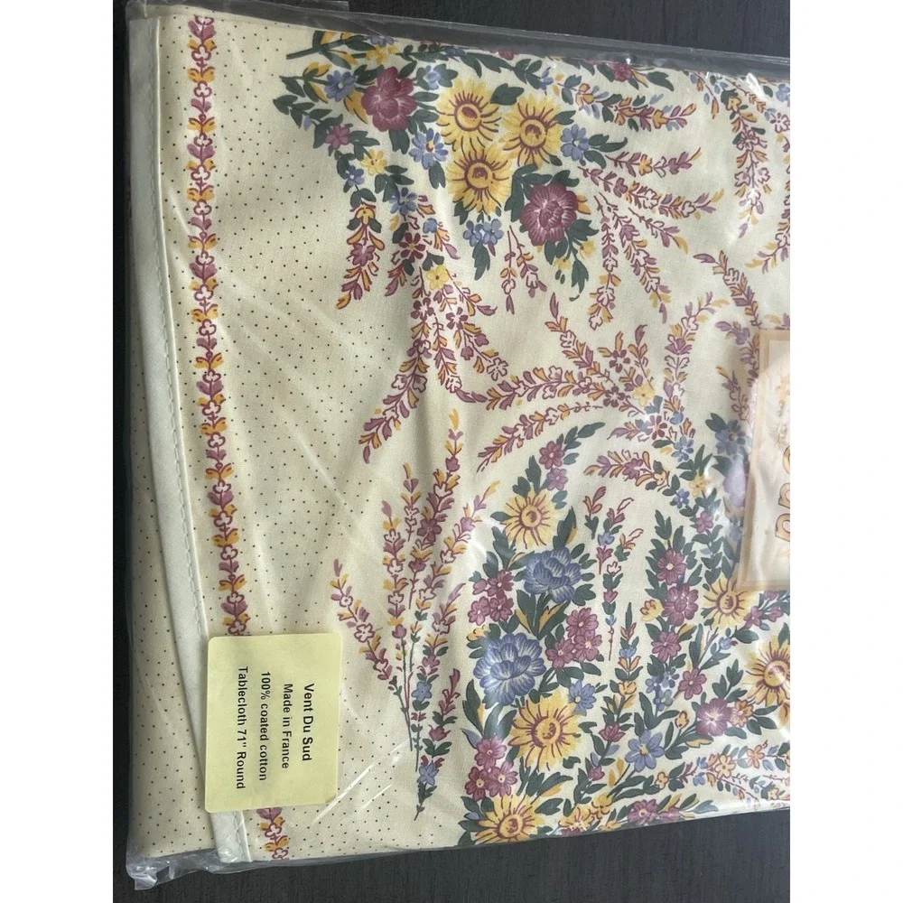 Vent Du Sud Vintage France Provence Indoor/Outdoor Tablecloth Floral 71